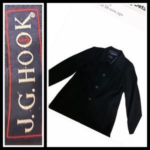 J. G. Hook black wool Pea Coat with cashmere